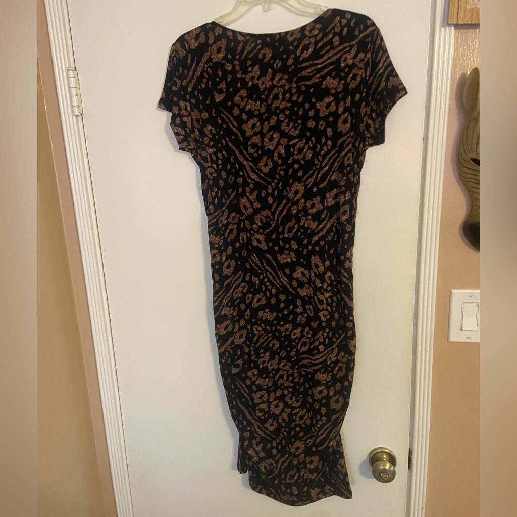 Miss Tina By Tina Knowles L Black Brown Leopard Print Miss Tina By Tina Knowles L Black Brown Leopard Print